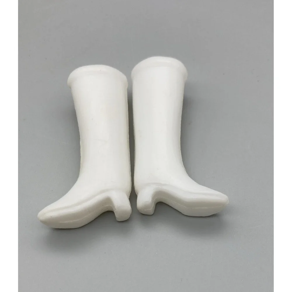 Vintage 1970's Barbie Boots Knee High Boots White 2